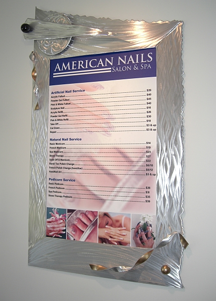 price guide art piece for nail salon