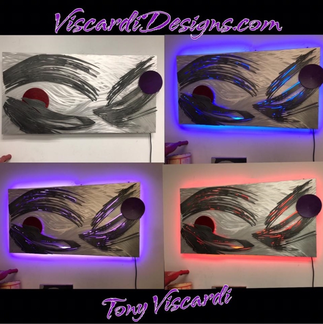 color changing wall art sculpture