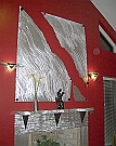 fireplace designed in aluminum and metal