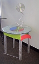 aluminum end table in contemporary abstract design in contemporary colors