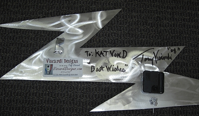kat von d clock signed by Tony Viscardi to Kat von d