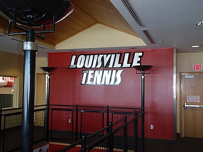 Louisville tennis sign in aluminum