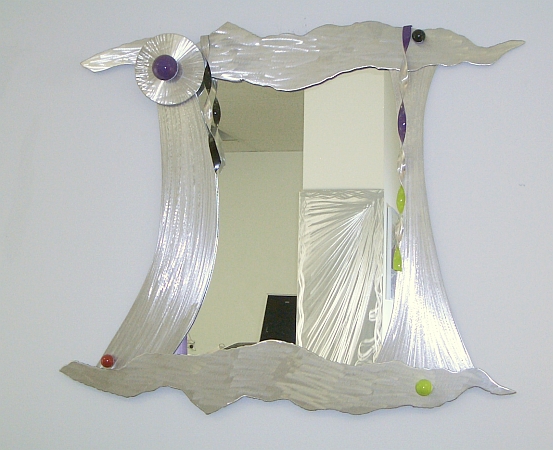 Mirror designed in contemporary mirror design. custom mirror designed in brushed aluminum mirror and metal mirror