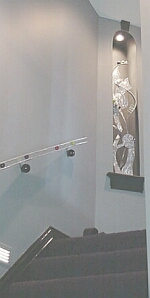 brushed aluminum art hand railing