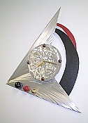 space time clock in retro clock design and aluminum