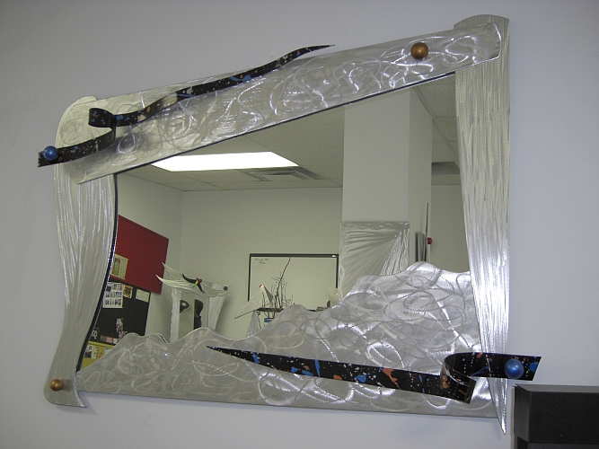 brushed aluminum mirror in metal mirror and custom designed mirror
