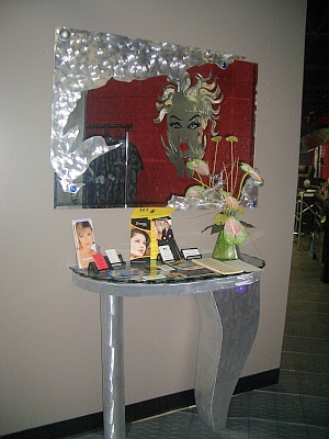 hair salon mirror and hair salon art