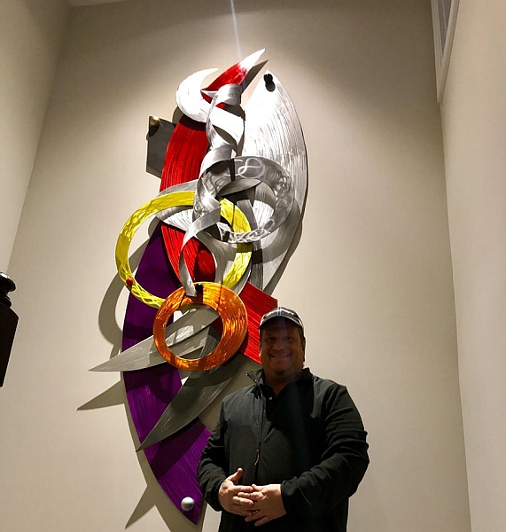 modern wall art sculpture with contemporary colors