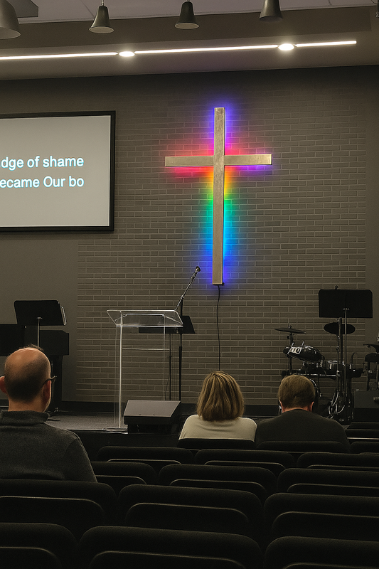 LED backlit cross for church sanctuary wall