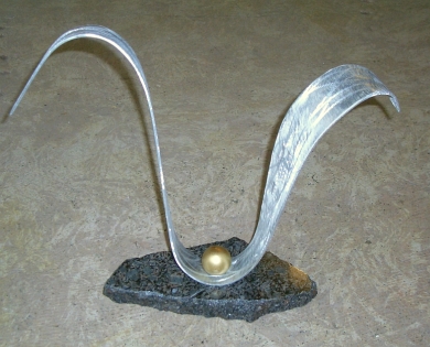 tabletop sculpture design in small sculpture contemporary design, aluminum sculpture with granite base