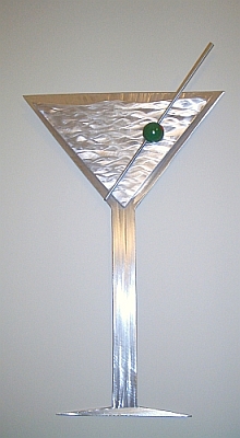 martini art piece, Martini sculpture by Tony Sculpture