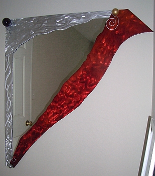 Mirror in contemporary mirror fashion,this custom mirror is in brushed aluminum
